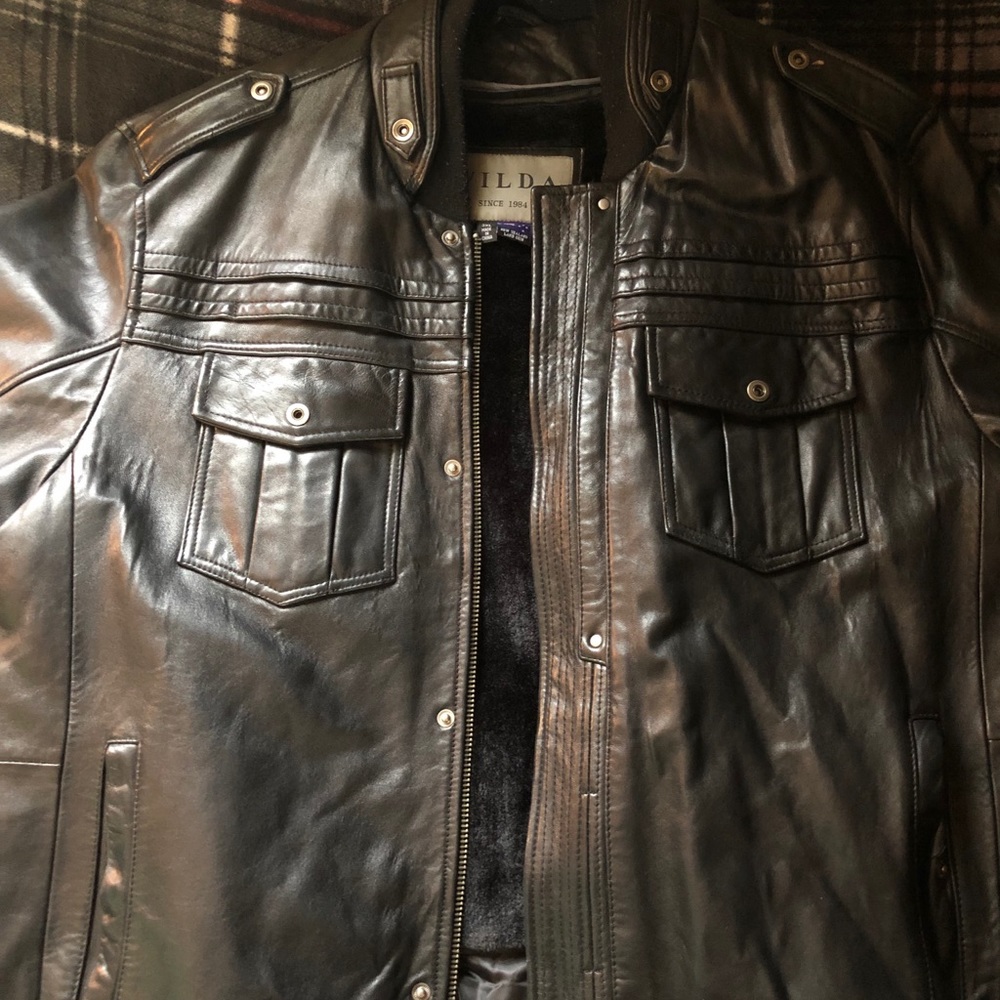 Black leather jacket